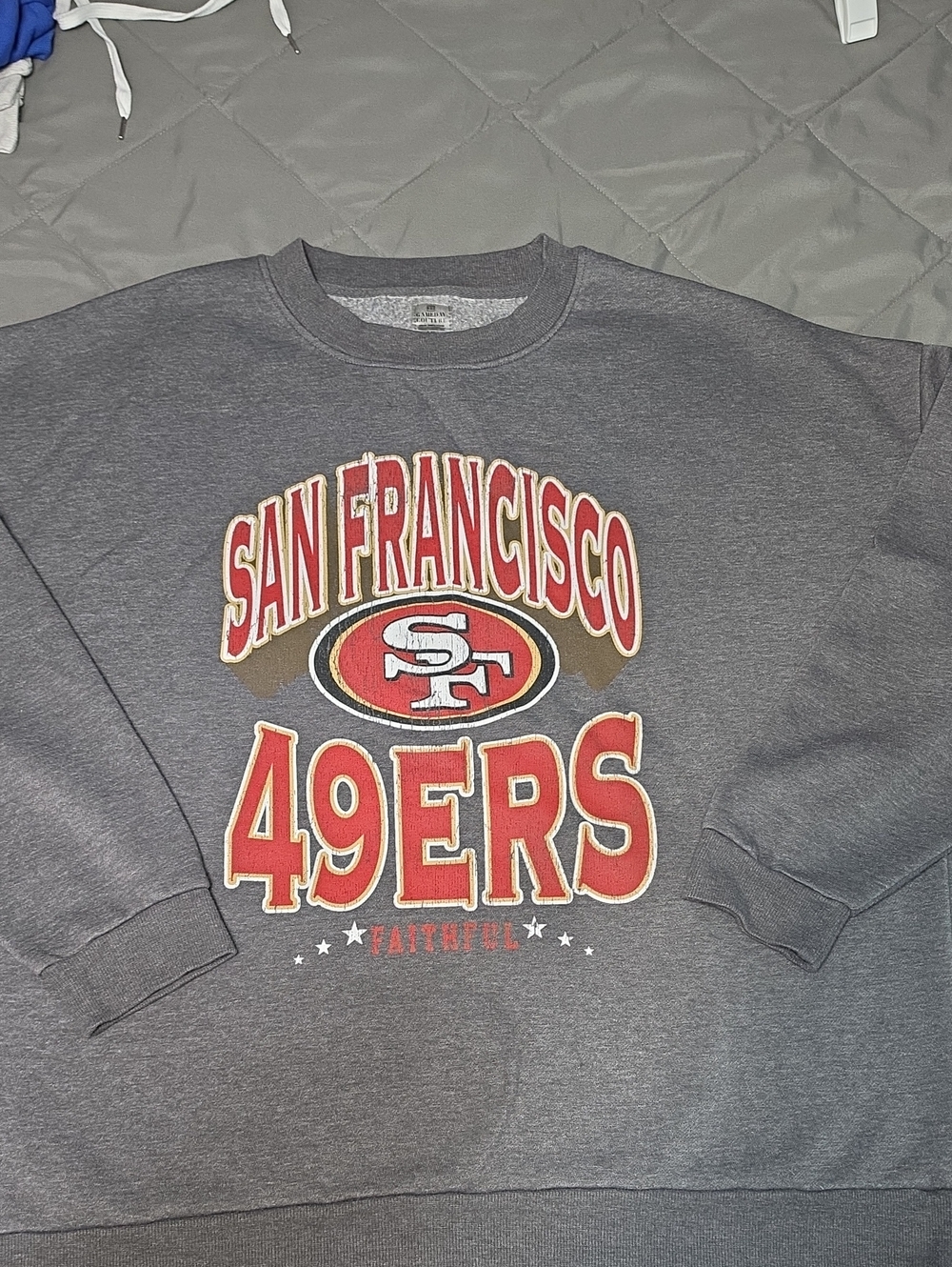 San Francisco 49ers Gray Graphic Crewneck Sweatshirt